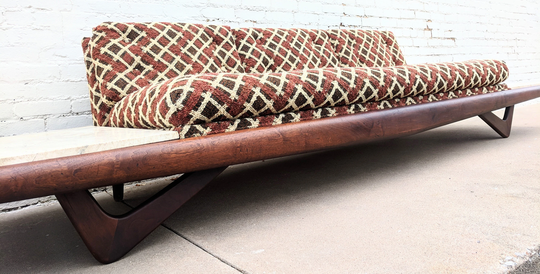 Mid Century Modern Adrian Pearsall Tavertine Side Table Boomerang Leg Sofa