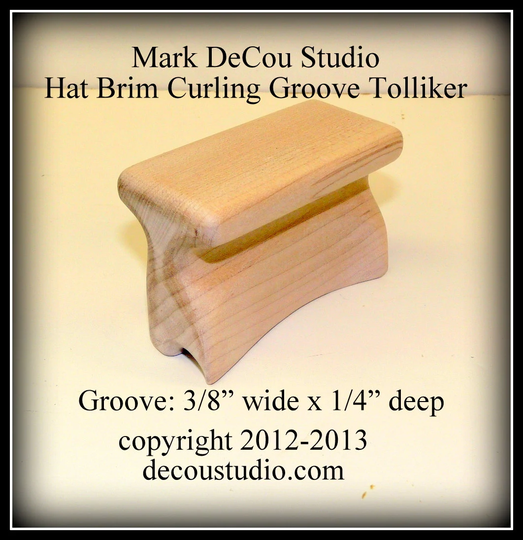 Built-To-Order, Groove Tolliker Hat Making Tool Pencil Curl Brim Shaper Curler, | 0.375 Inch Wide By 0.25 Deep Groove Foot