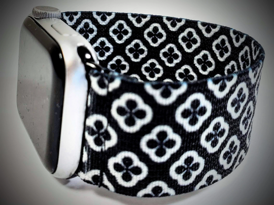 Black & White Decorative Elastic Watch Band For Apple - 38mm 40mm 41mm 42mm 44mm 45mm ; All Series | Models 1 8 & Se
