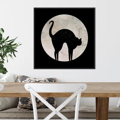 Mystic Moon II Cat By Victoria Borges Canvas Art Framed