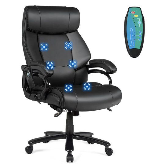 Ergonomic Office Chair Rolling Executive Massage Chair with PU Leather