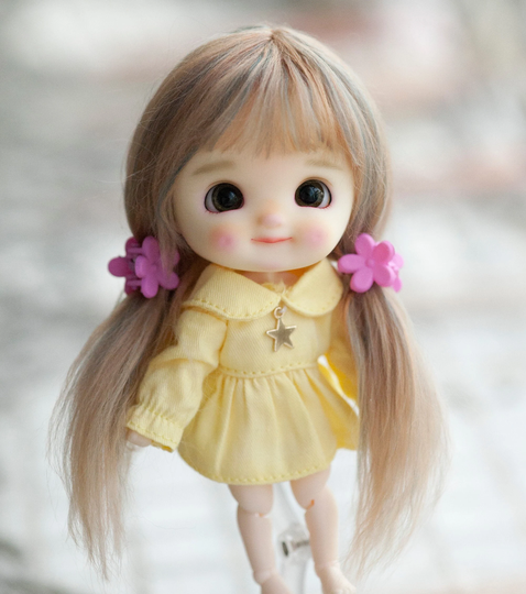 Mohair Yarn Doll Wig 5 Colors For Tiny Dolls 3.5-7" Size Monster High Ever After Pukipuki Licca Obitsu Azone Nendoroid