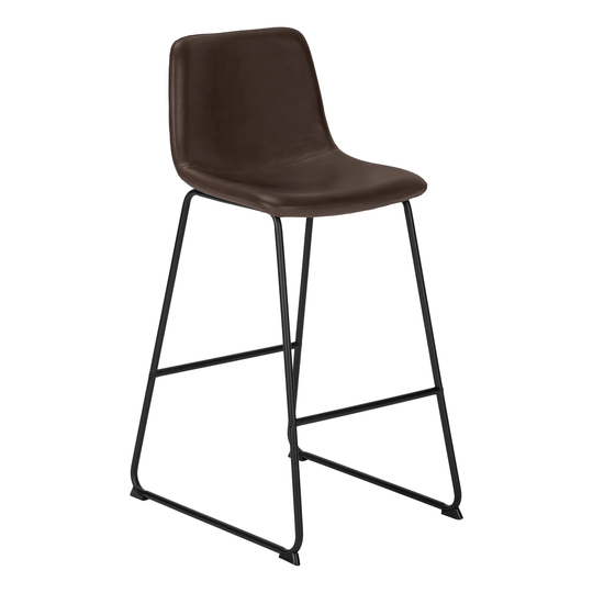 Office Chair, Bar Height, Standing, Computer Desk, Work, Pu Leather Look, Metal, Contemporary, Modern - 18" x 22" x 39.75"