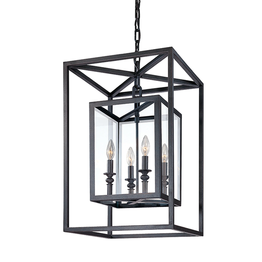 Morgan 4-light Bronze Pendant with Clear Glass