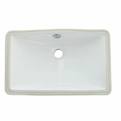 Courtyard Vitreous China Rectangular Undermount Bathroom Sink with Overflow