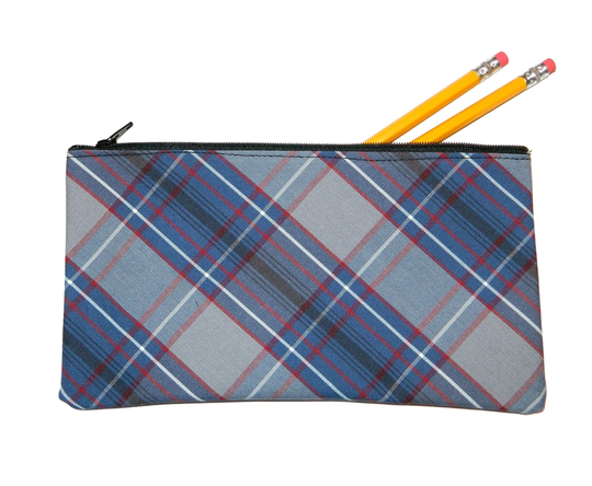 Navy, Gray & Red Plaid Pencil Case - 53, School Backpacks, Uniform Backpack, 53 Dunbar Plaid, Lunch Box
