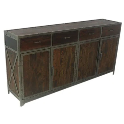 55.11" Wide 4 Drawer Solid Wood Sideboard