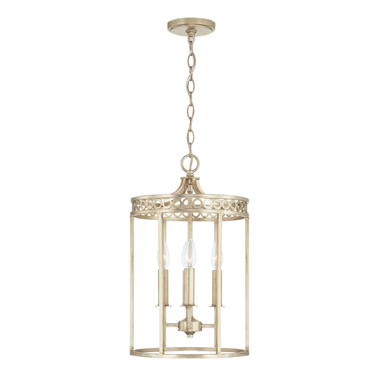 Isabella 12" 4-light Winter Gold Lantern Foyer Pendant
