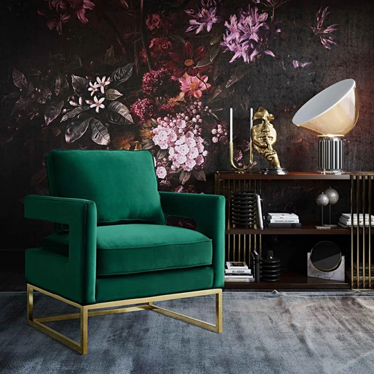 Avery Green Velvet Chair