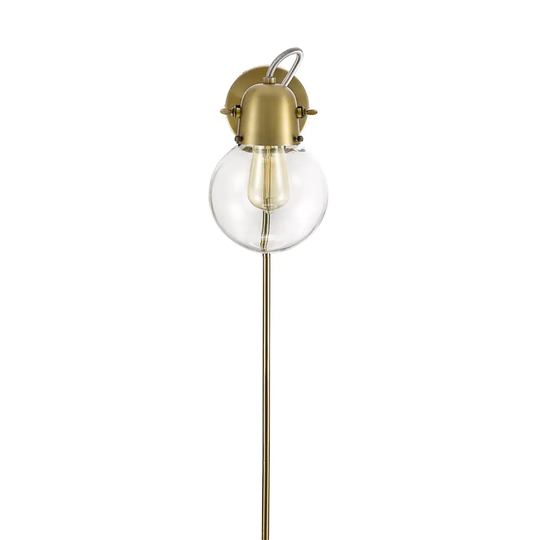 Single Glass Globe Plug-In Wall Sconce With LED Light Bulb - 6.25x9.50x9.75