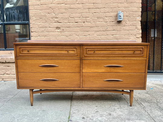 Refinished Broyhill Premier Sculptra Mid Century 1960S 6 Drawer Walnut Wood Dresser/Sideboard