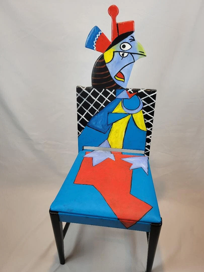 Picasso Femme Assise Dans Un Upcycled Chair By Artist Todd Fendos