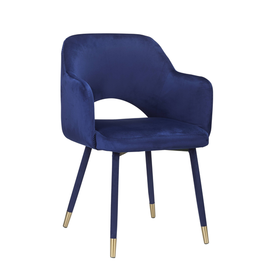 ACME Applewood Accent Chair in Ocean Blue Velvet & Gold