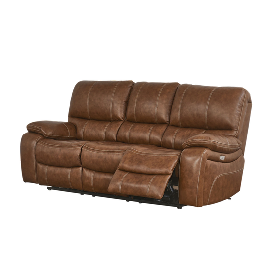 Abbyson Browning Top Grain Leather Power Reclining Sofa with USB