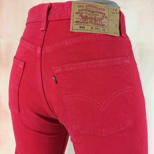 Size 27 Vintage Levis 501 Distressed Button Fly Jeans Mid Waisted Slim Fit Tapered Leg 90's Classic Boyfriend Made in Usa