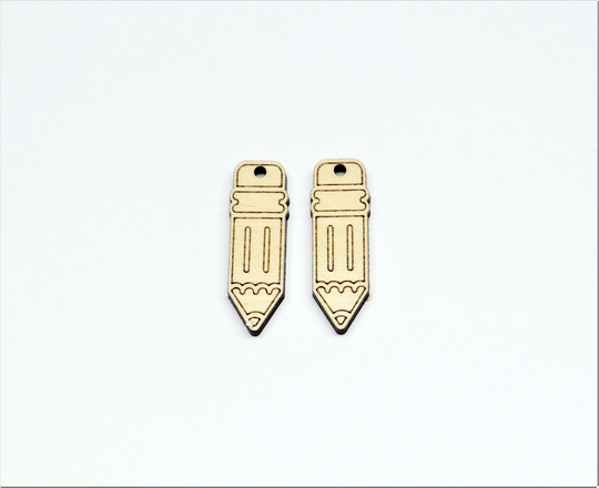 Pencil Dangles, Wood Earring Blanks, Cutouts, Blanks
