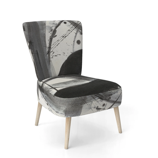 Designart 'Black and White Minimalistic Painting' Upholstered Modern Accent Chair