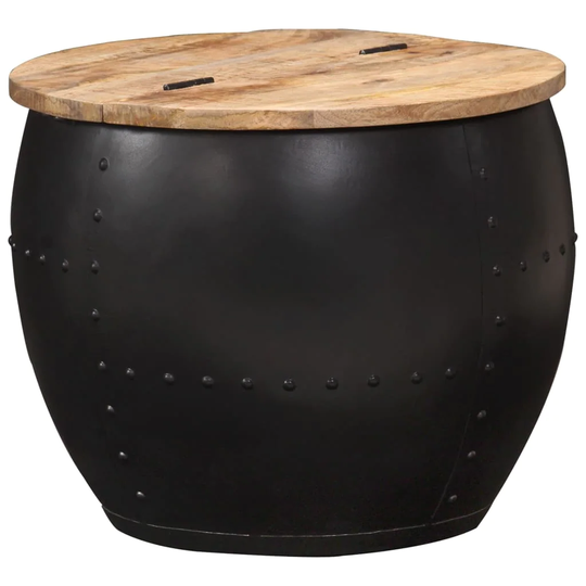 vidaXL Coffee Table Round 20.9"x16.9" Solid Mango Wood