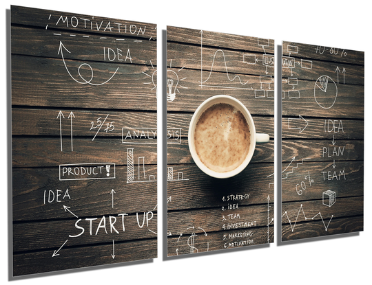 Metal Print - Cup Of Coffee Wall Art. Coffee Hop Decor, Art, Table Art Print Wall Hd Aluminum Decor