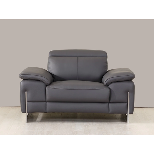 Modern Top Grain Leather Upholstered Living Room Chair