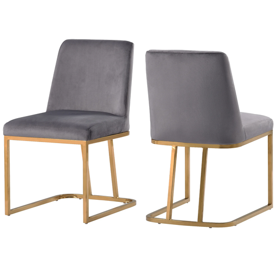 Upholstered Armless Velvet Dining Chairs Accent Chairs Set of 2