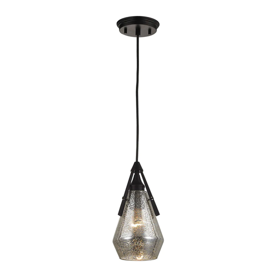 Elk Duncan 1-light Pendant in Oil Rubbed Bronze and Antique Mercury Glass
