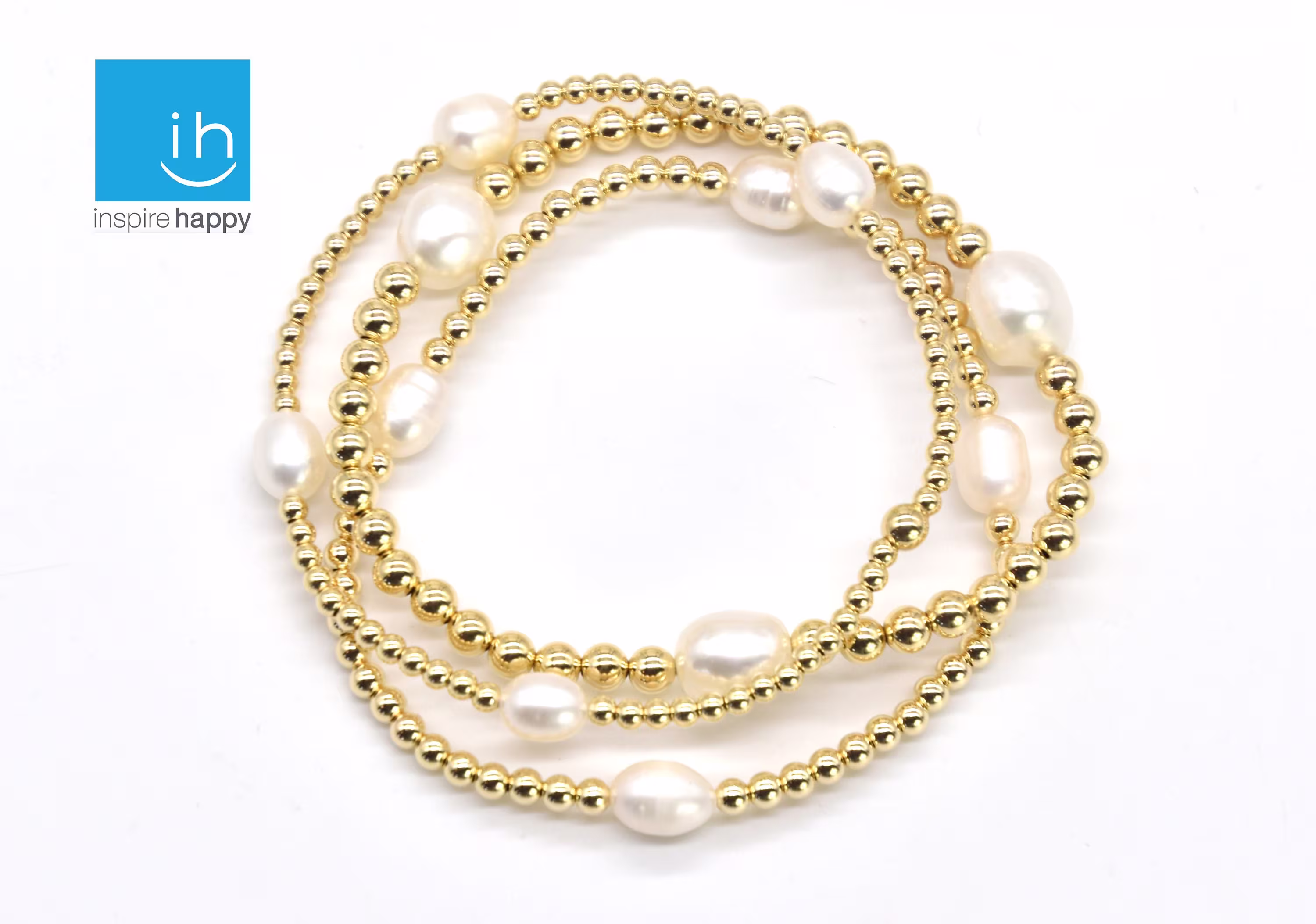 Gold Bead Bracelet | With Pearls 14K Pearl & Ball Gift