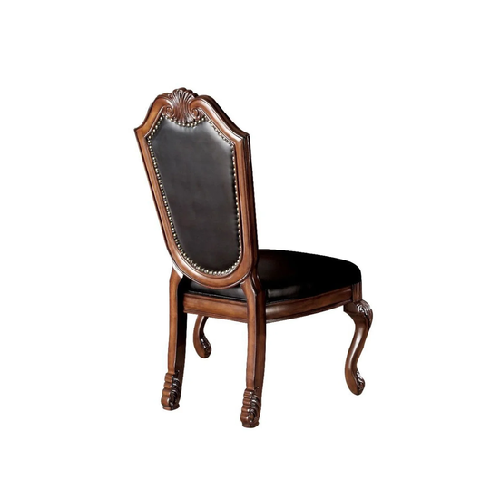 Set of 2 Dining Chairs in Black and Cherry