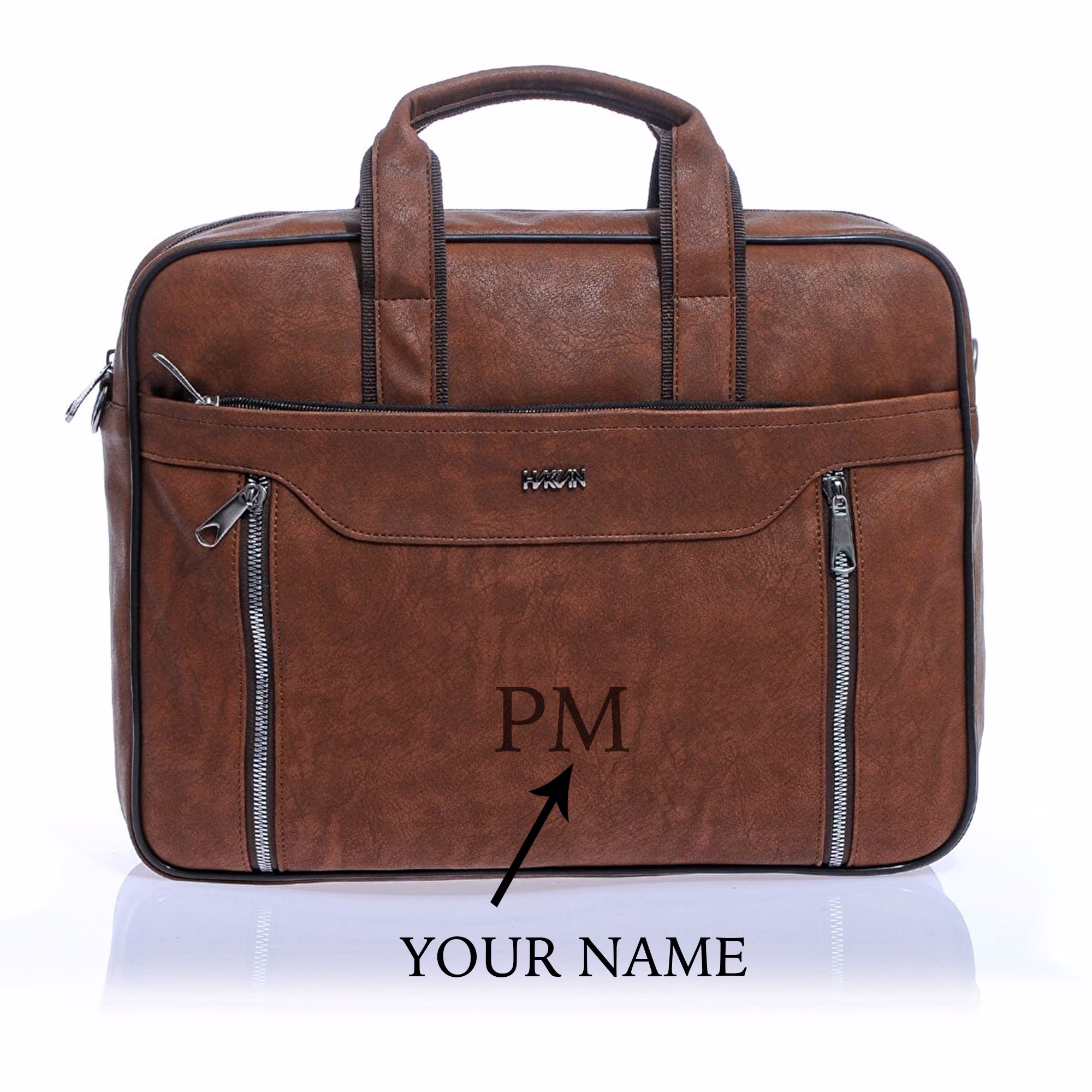 Personalized Vegan Leather Laptop Bag, Briefcase For Men, Customized Messenger Bag, Case, Sleeve
