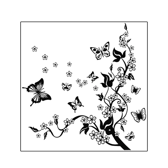 Butterfly Flower Pattern DIY Home Bedroom Decal Wall Decor Sticker - Multi-Color