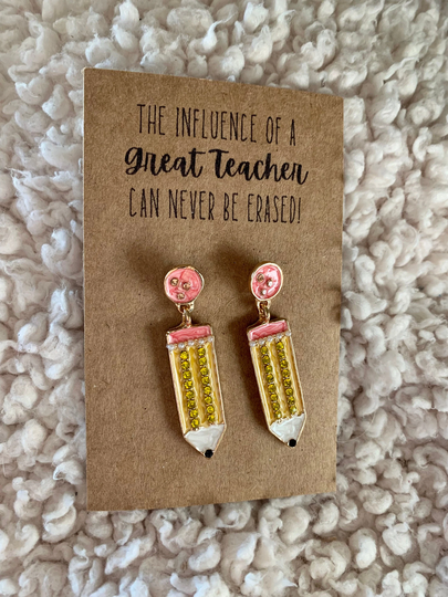 Pencil Earrings, Pencil Earring, Pencil, Teacher Earrings, Appreciation, Gift, Appreciation Gifts