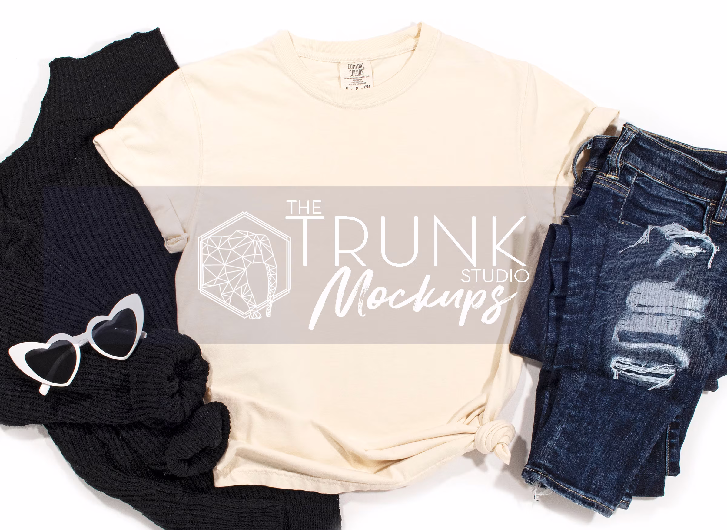 Comfort Colors 1717 Ivory Mockup, Tshirt Mockups For Women, Mockup