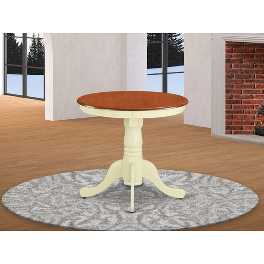 East West Furniture Rubber Wood Dining Table with Buttermilk and Cherry Finish - EMT-BMK-TP