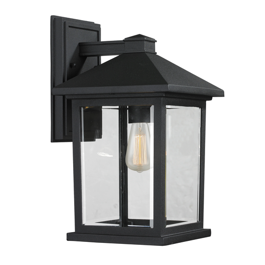 Portland 1-light Matte black Outdoor Wall Light