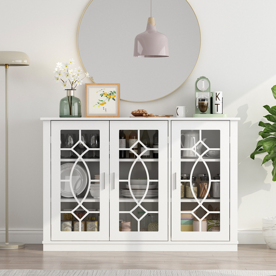 47.2'' Sideboard Buffet Storage Cabinet Console Table Adjustable Shelf