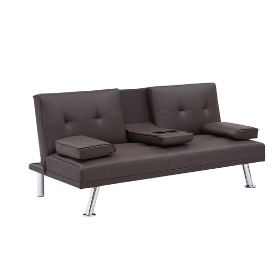 PU Leather Multifunctional Folding Sofa Bed Modern Accent Sofa, Loveseat Sofa