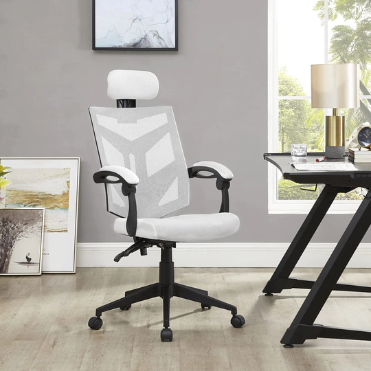 Adjustable Office Chair with Headrest Ergonomic Desk Chair High Back Mesh Office Chairs with Lumbar Support with Wheels