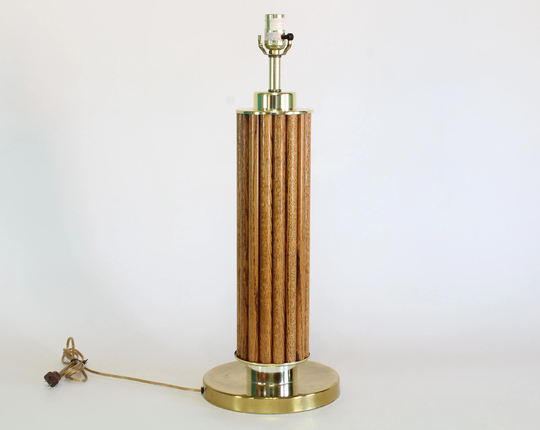 Mid Century Modern Oak Table Lamp