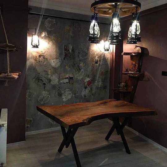Dark Brown Walnut Table - Live Edge Slab Table- Dining Coffee Kitchen Office -Solid Wood- Top -%100 Handmade