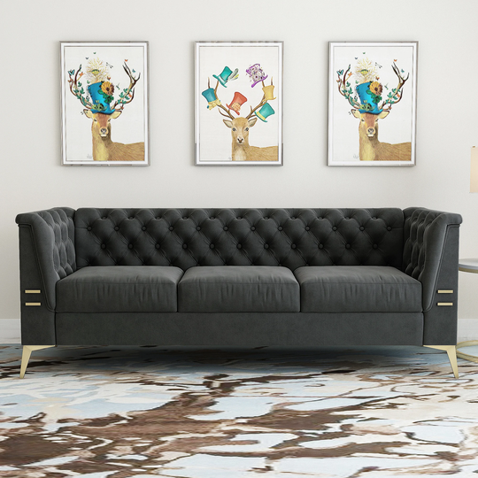 Global Pronex Living Room Furniture Loveseat Sofa Charcoal Gary