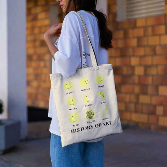 History Of Art Tote Bag -Aesthetic Tote Bag, Art Bag, Artsy Bag, Grunge Bag, History Art Canvas Bag, Aesthetic Bag