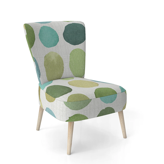 Designart 'Geometric Green Circle I' Upholstered Mid-Century Accent Chair