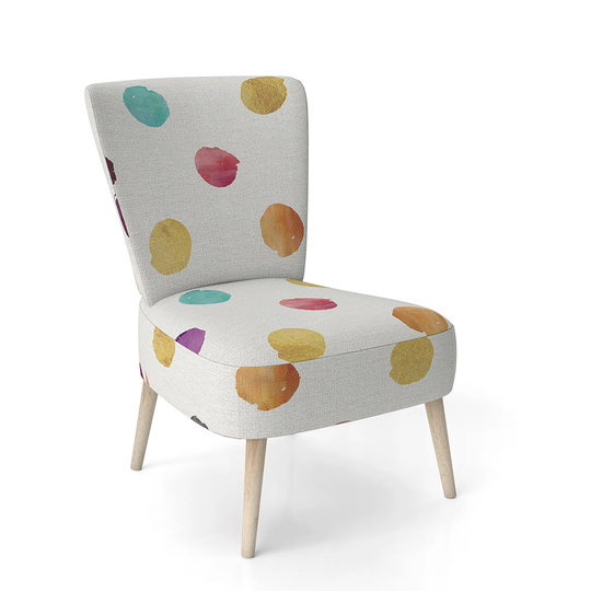 Designart 'Orange Blue and Purple Polka Dot Pattern' Upholstered Transitional Accent Chair