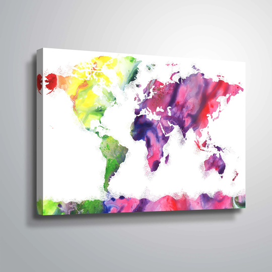 Color of the World map by Irina Sztukowski Gallery Wrapped Canvas