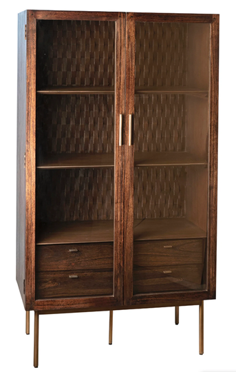 Special Price Dark Brown Glass Cabinet With Brass Color Hardware From Terra Nova Designs Los Angeles