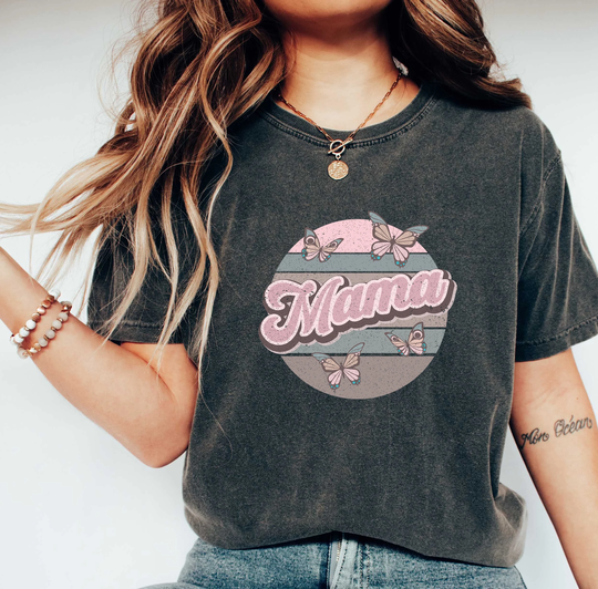 Comfort Colors Boho Shirt, Butterfly Mama Comfy Oversized Celestial Aesthetic Vintage Shirt