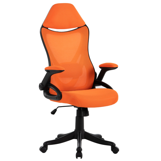 Orange Adjustable Mesh Swivel High Back Ergonomic Office Chair