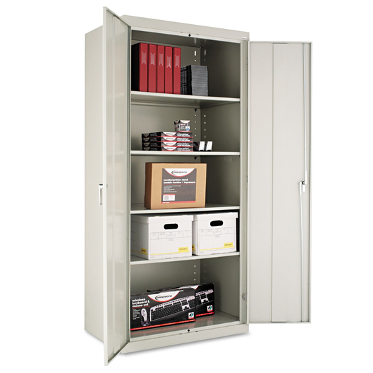 Assembled 78" High Heavy-Duty Welded Storage Cabinet, Four Adjustable Shelves, 36 x 24, Light Grey - 36" x 24"