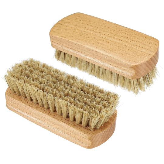 Bristle Shoes Brush, 2pack Handheld Polish Daubers for Leather, Wooden Color - Wooden Color