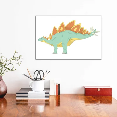 Stegosaurus Pencil Drawing with Digital Color by Alice Turner - Graphic Art Print